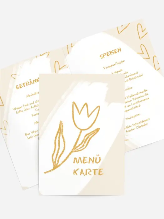 Menükarte Geburtstag Minimalistische Herzen