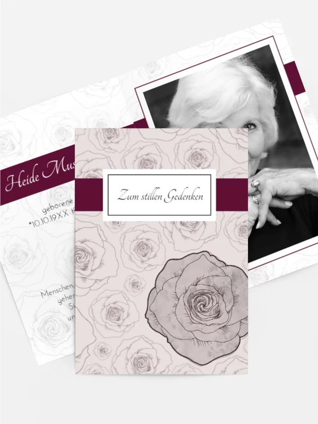 Sterbebildkarte Rosenmeer