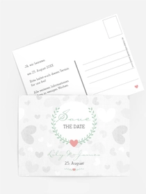Save the Date Karte zur Hochzeit zarte Ranke
