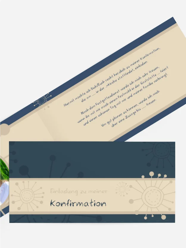 Einladungskarte Konfirmation Blumen