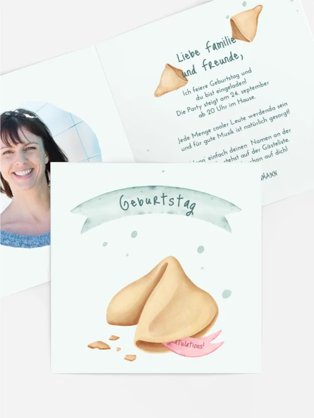 Geburtstagseinladung Kekse mit Wünschen Geburtstagseinladung Kekse mit Wünschen
