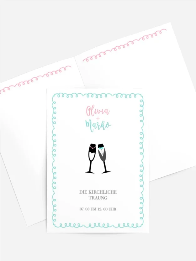 Kirchenheft Champagner im Auto