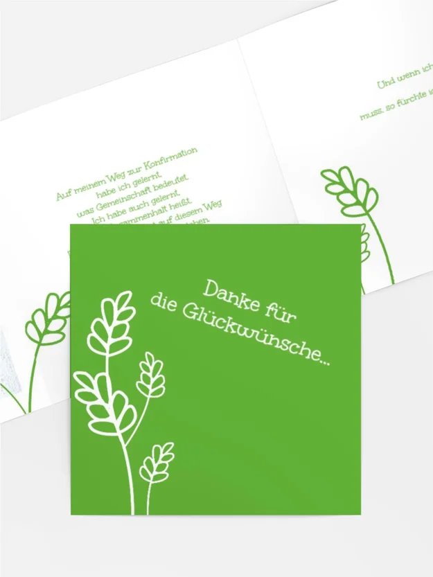Dankeskarte Konfirmation Gräser