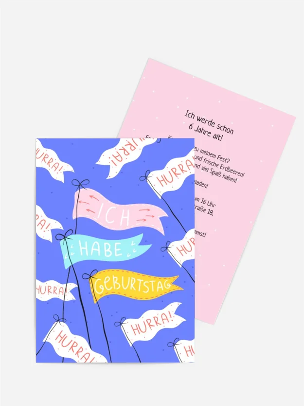 Geburtstagseinladung Fahnen