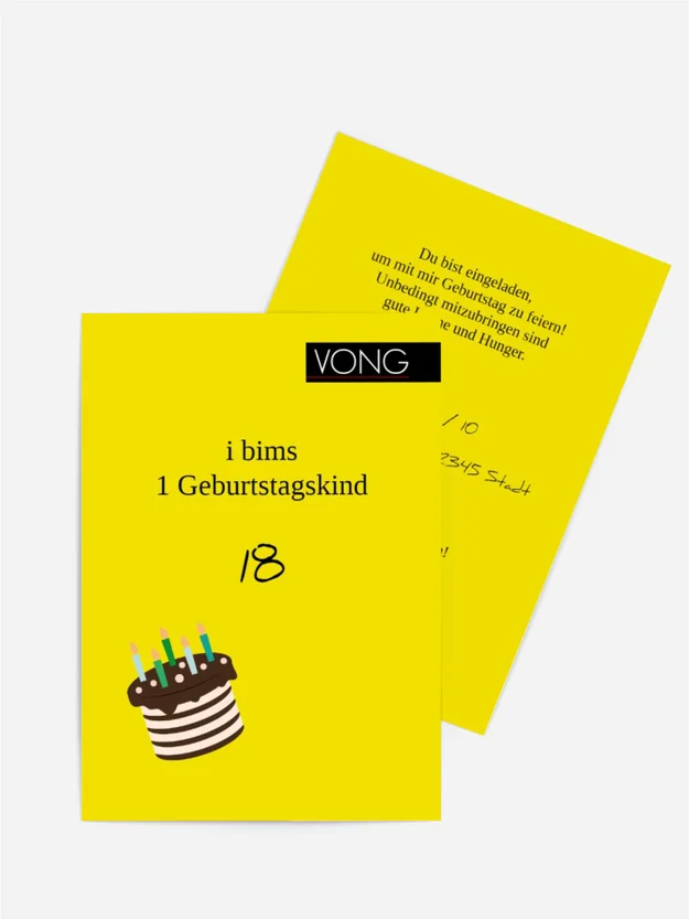 Einladung zum 18. I bims