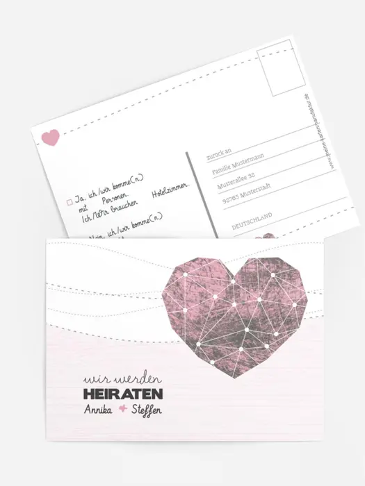 Antwortkarte Hochzeit Sternenbild