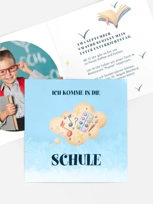Einladungskarte Einschulung Schulzeit