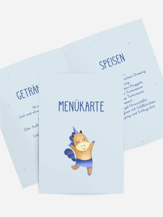 Menükarte Geburtstag Einhorn Grüße
