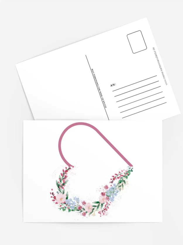 Aquarellkarte „Blütenherz“ – Liebevolle Grüße in Pastell