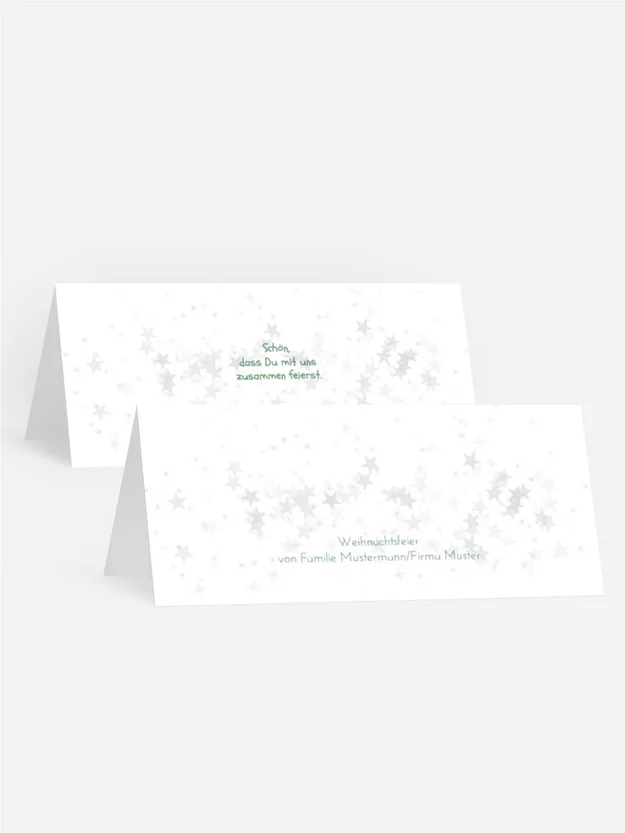 Tischkarte Weihnachten Schriftkugel