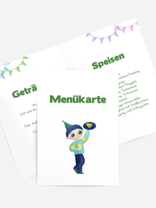 Menükarte Geburtstag Fröhlicher Tanz