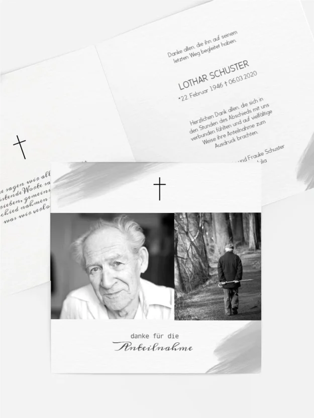 Trauerdanksagung Abschied mit Foto
