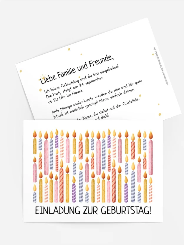 Geburtstagseinladung  Feiertagskerzen