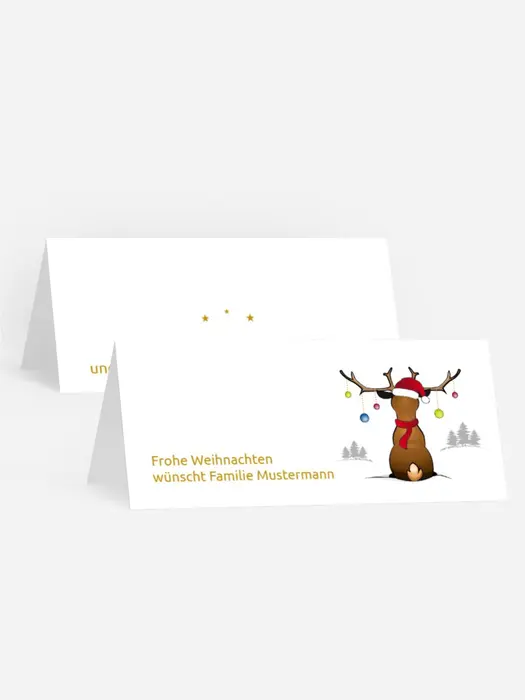 Weihnachtstischkarte Rudolph