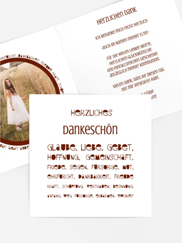 Dankeskarte Kommunion Spruchkreis