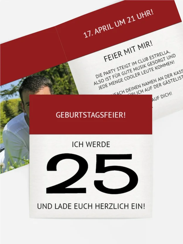 Einladung zum Geburtstag Kalender Foto