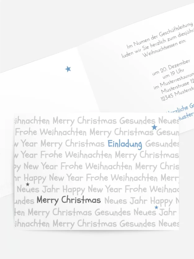 Weihnachts Einladungskarte geschäftlich Schrift