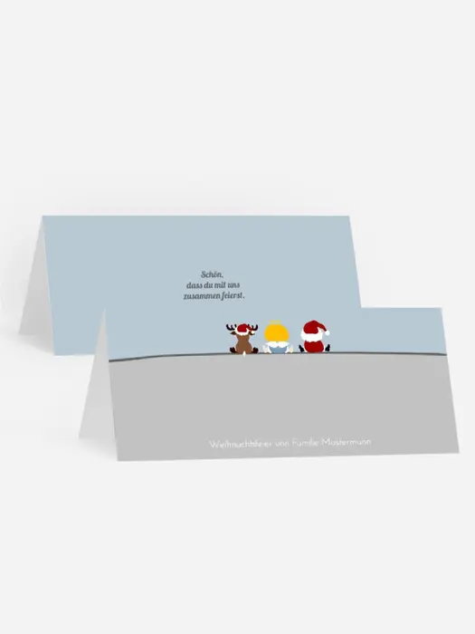 Weihnachtstischkarte Trio