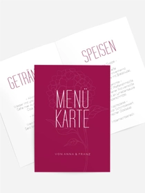 Menükarte Lila Hochzeit Menükarte Lila Hochzeit