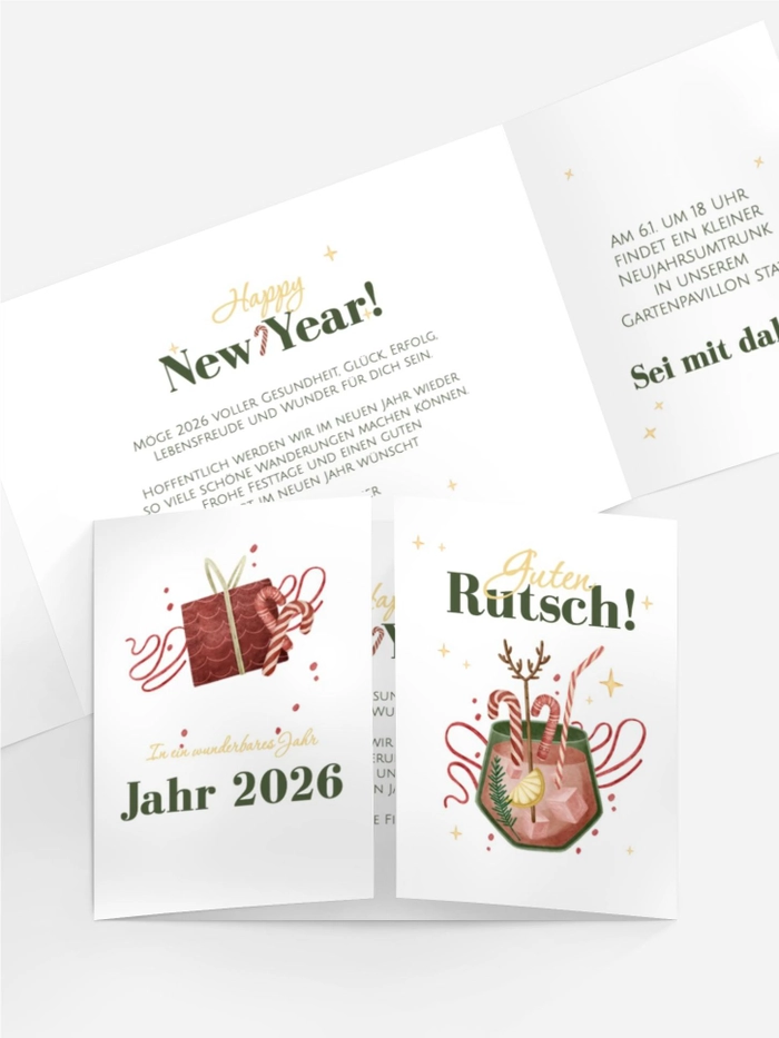 Neujahrskarte Neujahrsgetränke Neujahrskarte Neujahrsgetränke