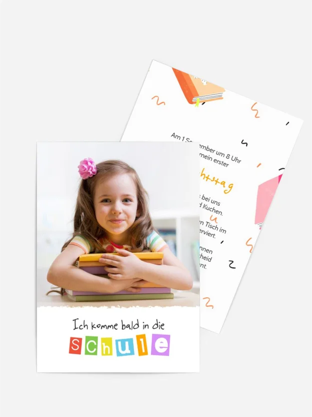 Einladungskarte Einschulung Foto