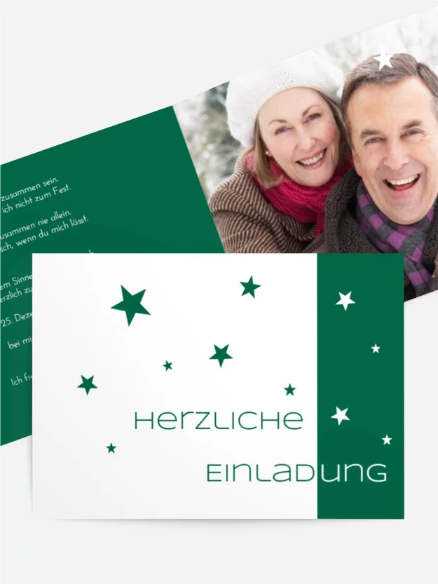 Einladung zu Weihnachtsfeier Privat Classic Stars