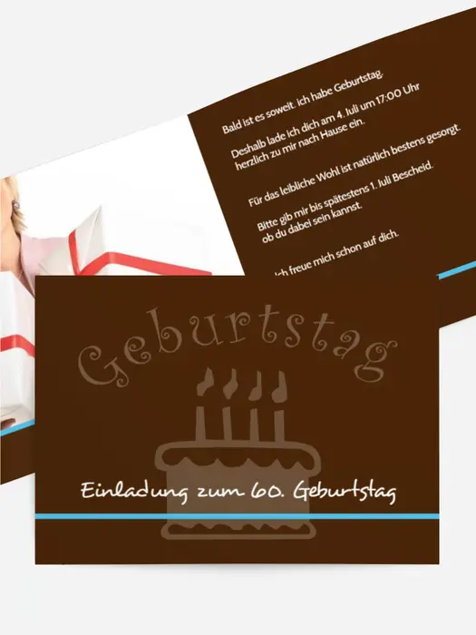 Geburtstagseinladung colour-contrasting 60 Foto