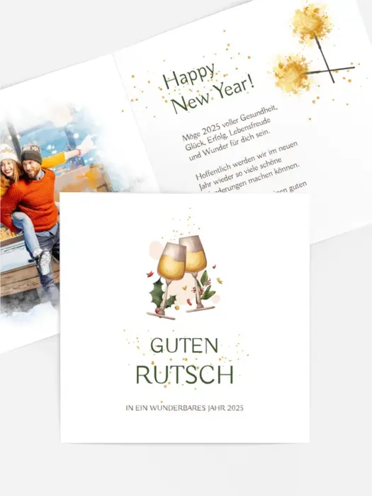 Neujahrskarte Feiertagstoast