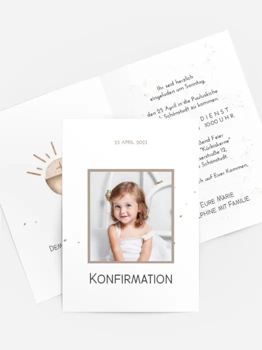 Einladungskarte Konfirmation Die wichtigsten Attribute