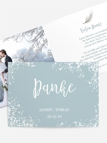 Dankeskarte Hochzeit "Schneeflocken"