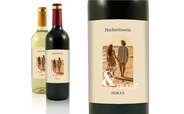 Hochzeit Flaschenetiketten Ein romantischer Spaziergang