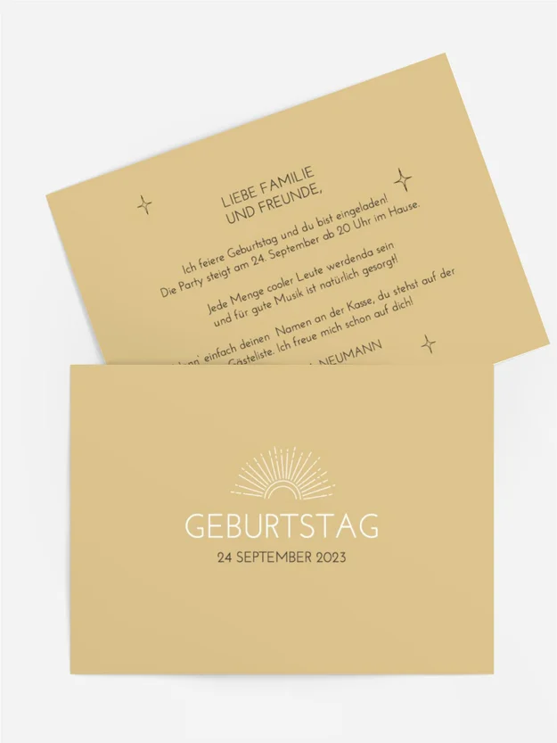 Geburtstagseinladung Minimalistische Sterne