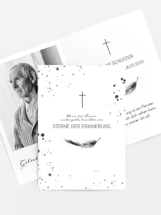 Sterbebildkarte Schlicht & Angemessen