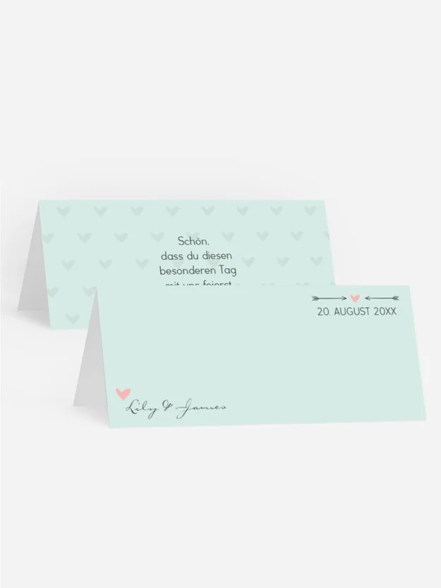 Tischkarte zur Hochzeit Pärchen