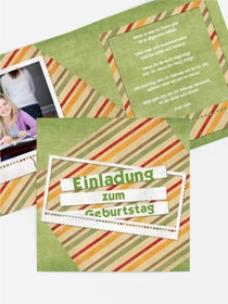 Einladungskarte für Jugendliche color stripes Foto Einladungskarte für Jugendliche color stripes Foto