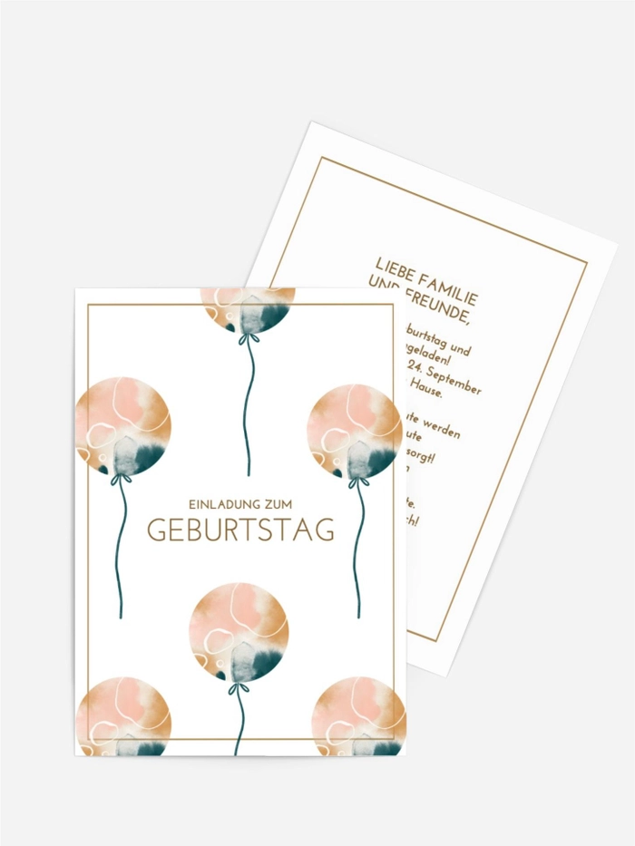 Geburtstagseinladung Aquarellballons Geburtstagseinladung Aquarellballons