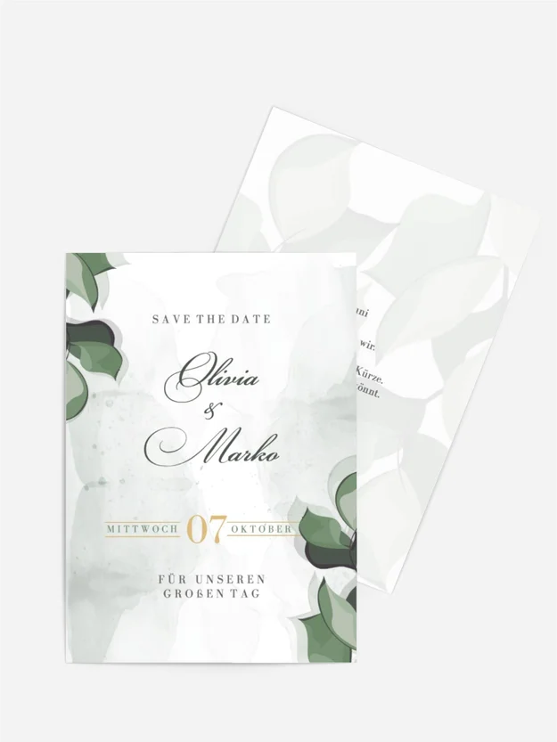 Save the Date Karte Efeulocken