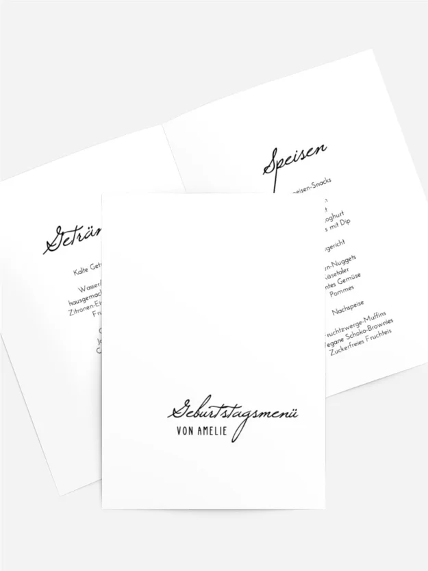 Menükarte Geburtstag Familienset