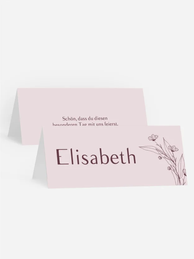 Tischkarte Unter den Blumen