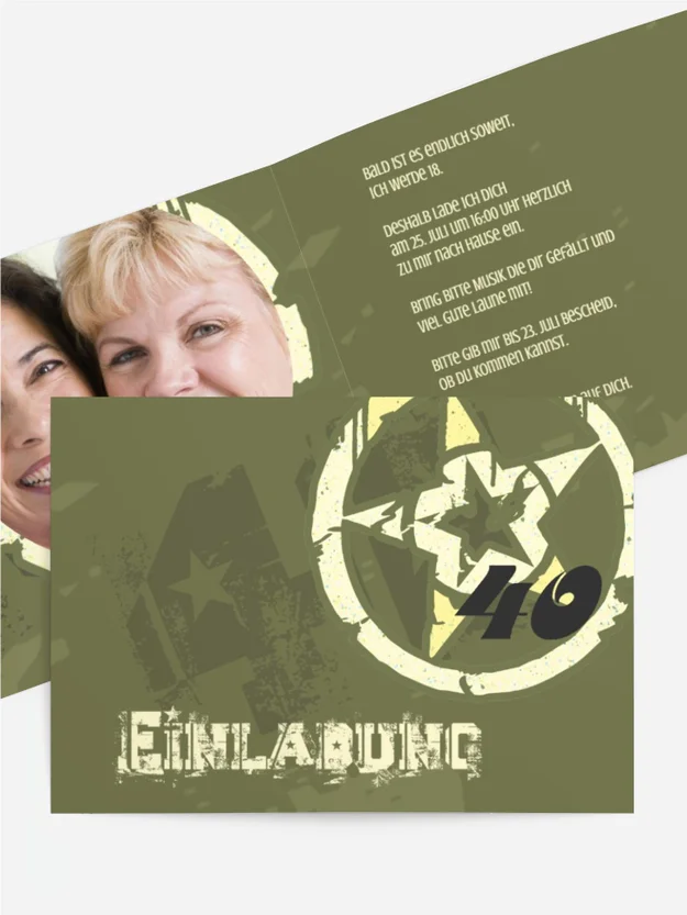 Einladungskarte zum Geburtstag star style 40 Foto Einladungskarte zum Geburtstag star style 40 Foto