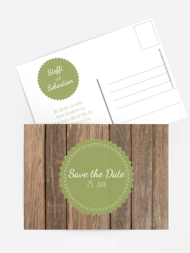 Save the Date Karte Vintage Holz