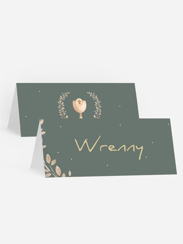 Tischkarte Konfirmation Kelchkranz