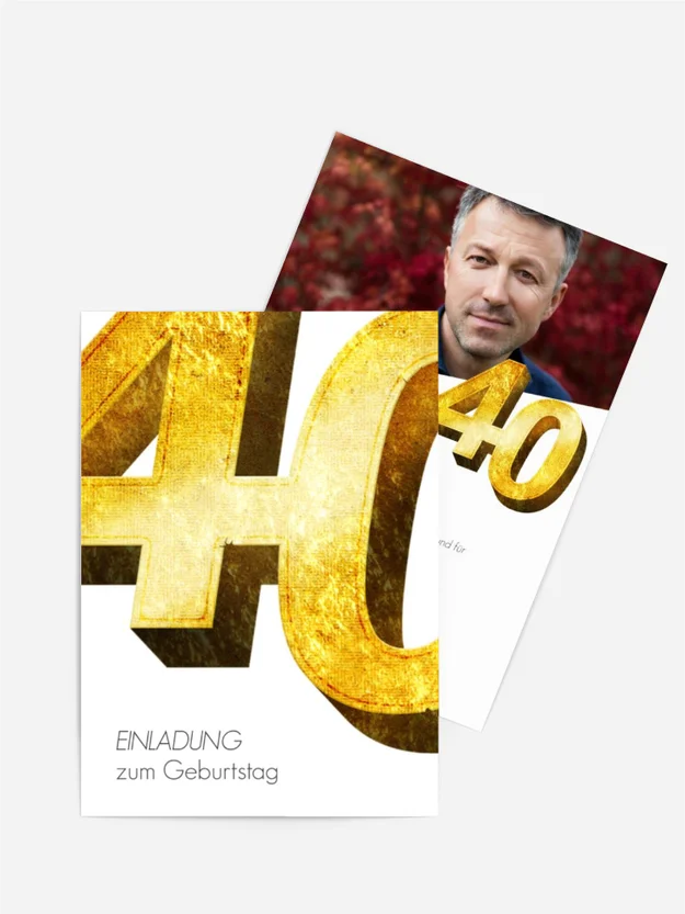 Geburtstagseinladung Die goldene 40