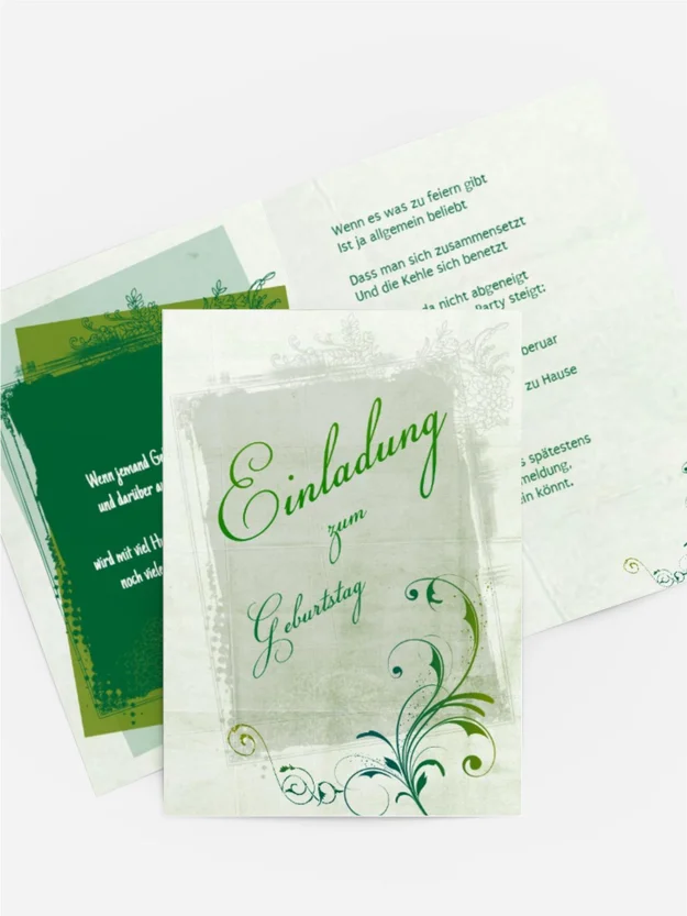 Einladungskarte zum Geburtstag floral