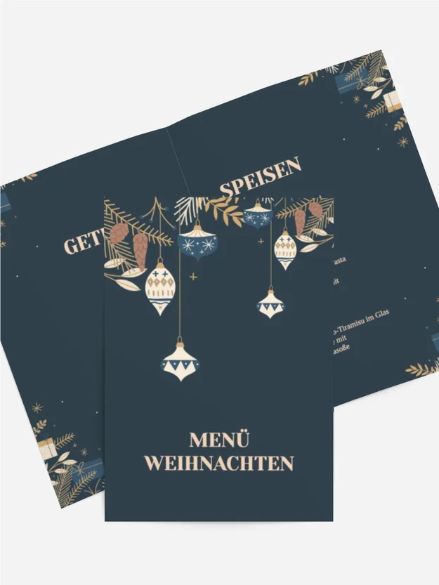 Menükarte Weihnachten Familienspiele