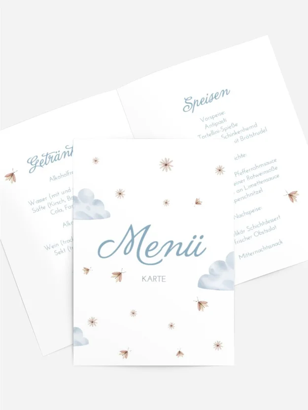 Menükarte Taufe Ein zerbrechliches Baby