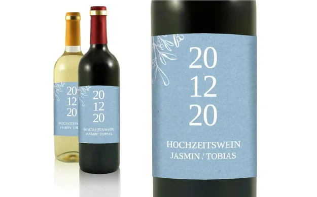 Hochzeit Flaschenetiketten Eisblume