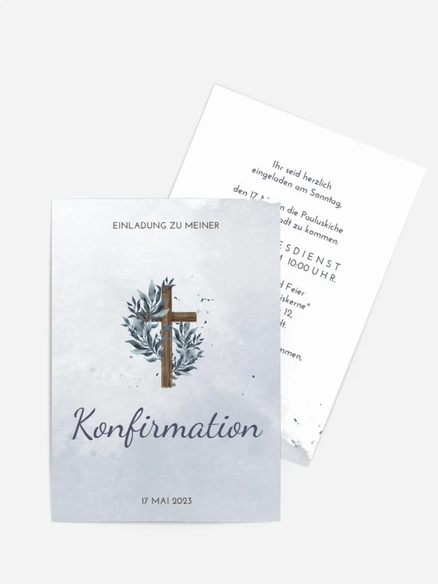 Einladungskarte Konfirmation Pflanzenkarte