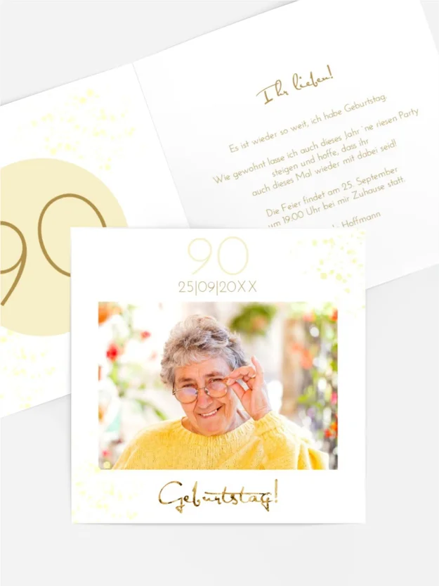 Geburtstagseinladung Goldenes Zeitalter