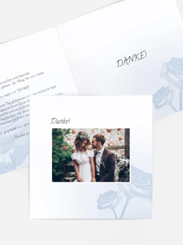 Dankeskarte Hochzeit "Rose" Dankeskarte Hochzeit "Rose"